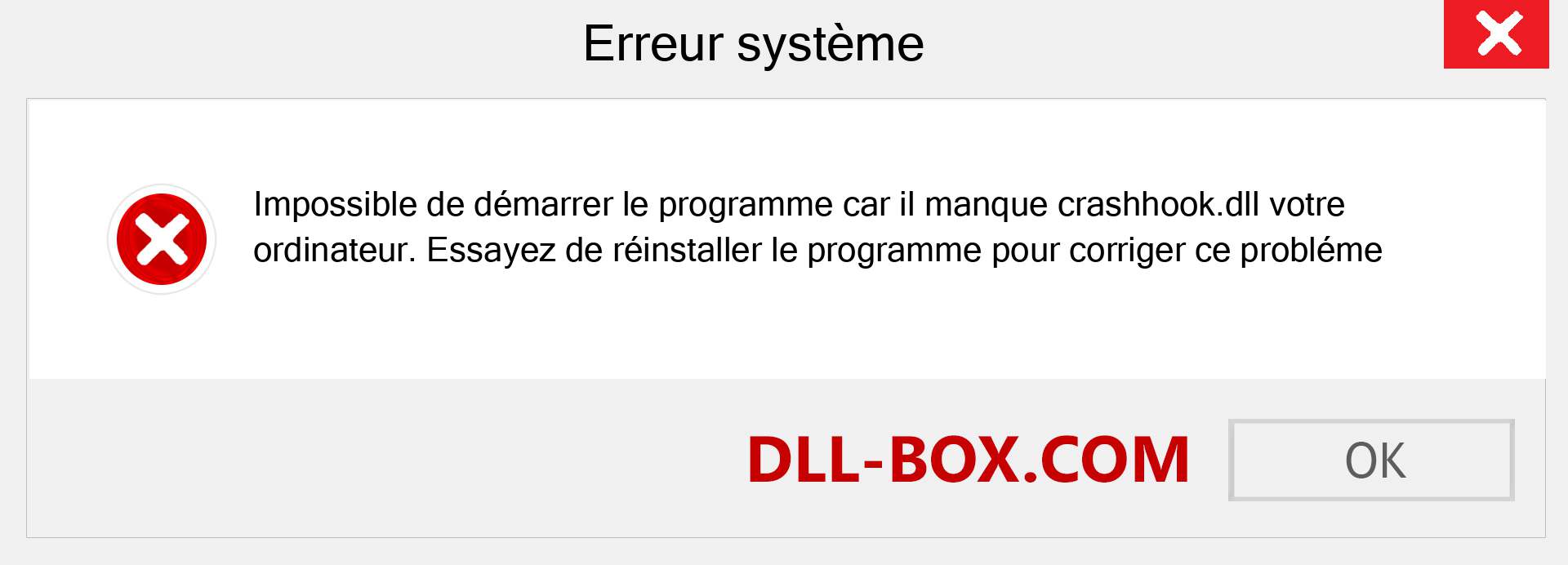 Le fichier crashhook.dll est manquant ?. Télécharger pour Windows 7, 8, 10 - Correction de l'erreur manquante crashhook dll sur Windows, photos, images